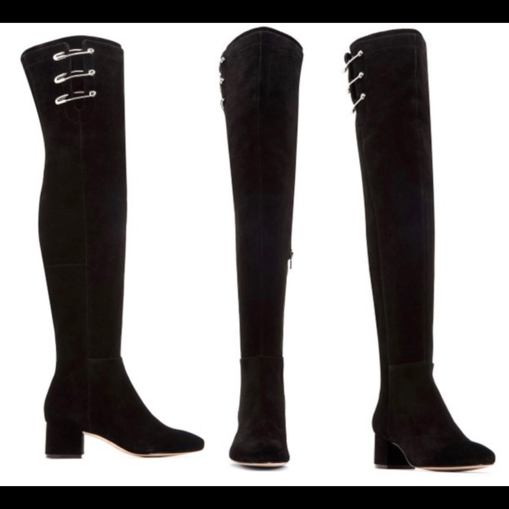 KATY PERRY Indigro Suede Women High Black Boot 10M